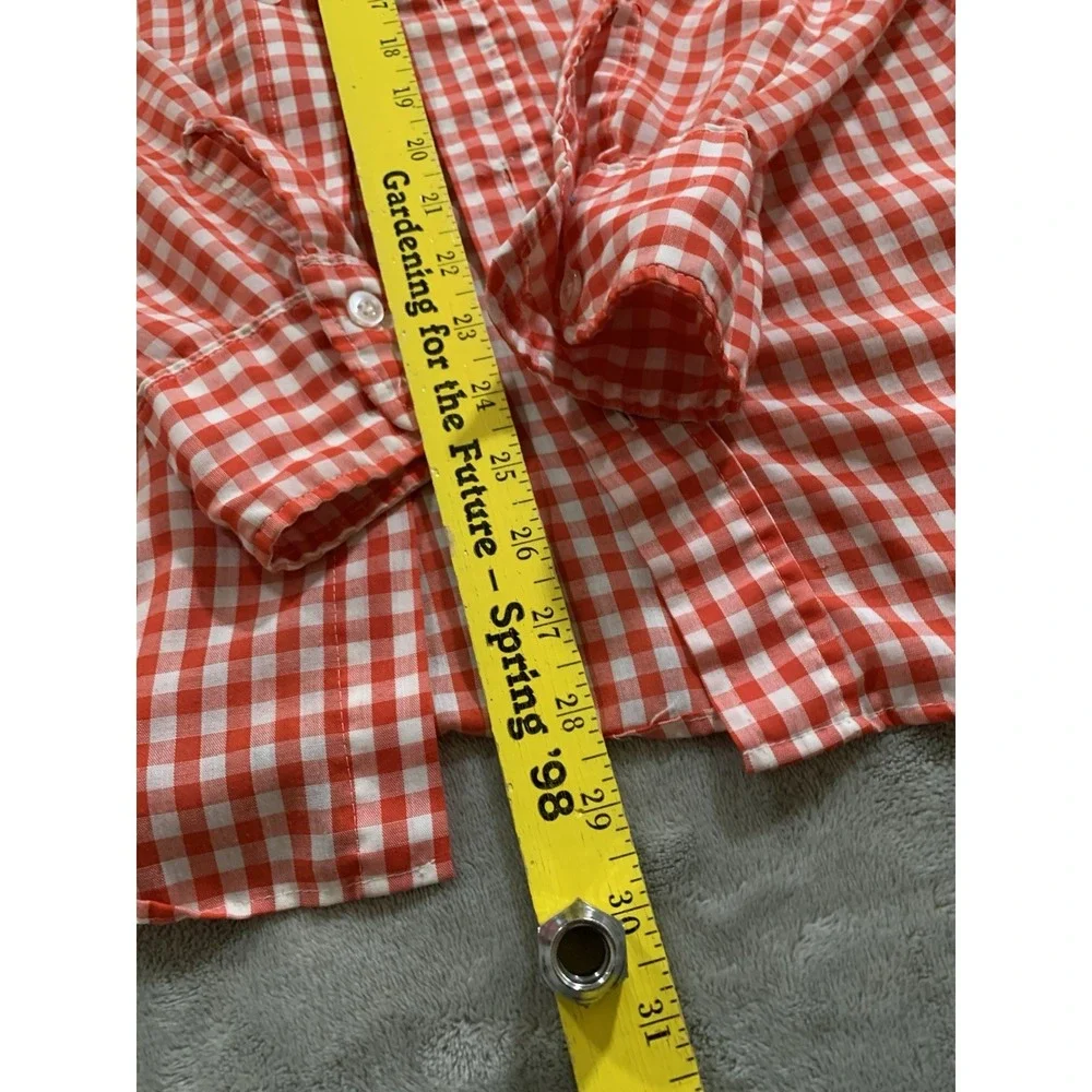 Vintage 60s 70s Levi's Plaid Gingham Western Button Shirt Size M Big E